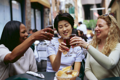 3 women drinking