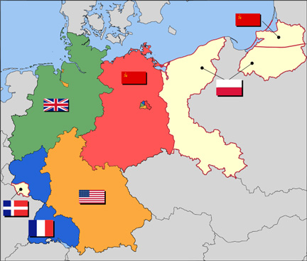 Occupation zone borders in Germany, 1947