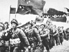 Chinese troops entering Korea in late 1950