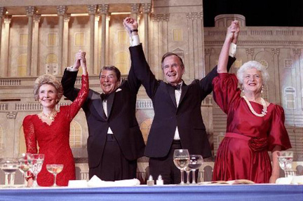 President Ronald Reagan endorses then-Vice President George H.W. Bush