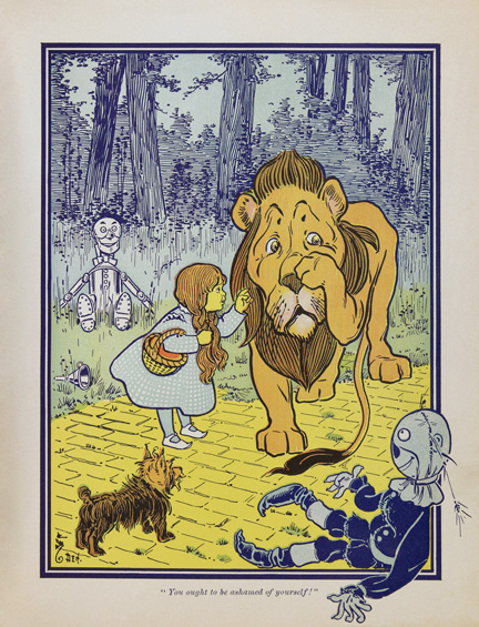 Dorothy meets the Cowardly Lion