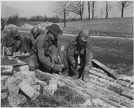 Civilian Conservation Corp constructing road